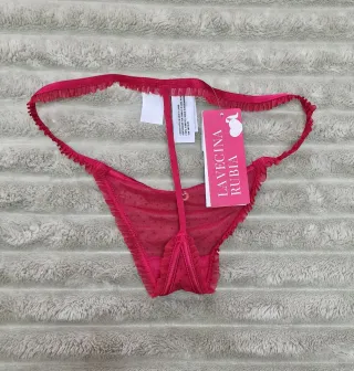 Tanga de encaje rojo - Talla única