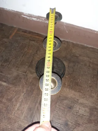 Candelabro de metal para 3 velas 15cm alto ver