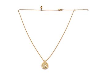 cadena oro 18k con piedra con diamante 24cm