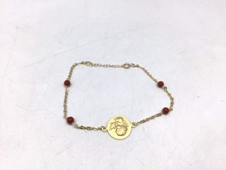 pulsera oro 18k con piedra con coral