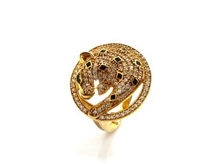 anillo oro 18k con piedra con circonita t. 16 (17,84 mm)