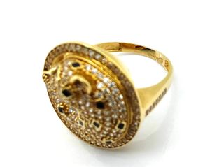 anillo oro 18k con piedra con circonita t. 16 (17,84 mm)