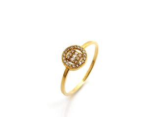 anillo oro 18k con piedra con circonita t. 19 (18,79 mm)