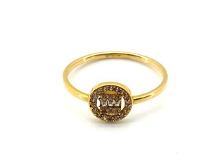 anillo oro 18k con piedra con circonita t. 19 (18,79 mm)