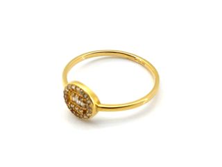 anillo oro 18k con piedra con circonita t. 19 (18,79 mm)