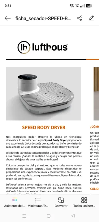Secador Corporal Speed Body Dryer