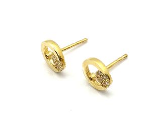 pendientes oro 18k con circonita