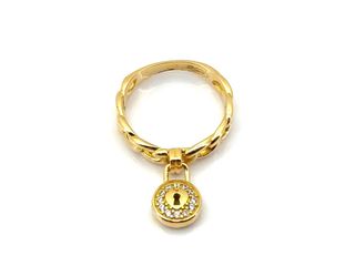 sortija oro 18k con piedra con circonita t. 13 (16,88 mm)