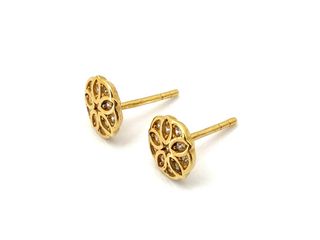 pendientes oro 18k con piedra con circonita