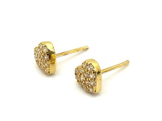 pendientes oro 18k con piedra con circonita