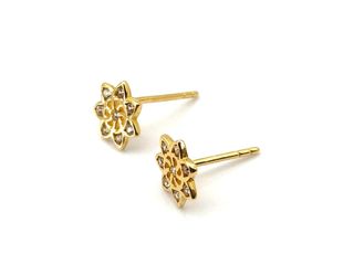 pendientes oro 18k con piedra con circonita