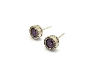 pendientes plata 925mm con piedra con circonita