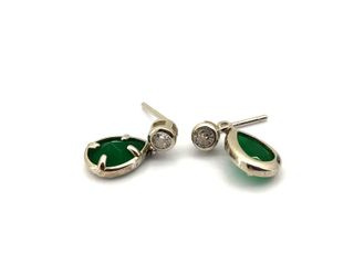 pendientes plata 925mm con piedra con circonita