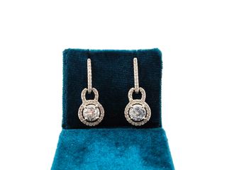 pendientes plata 925mm con piedra con circonita