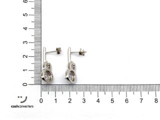 pendientes plata 925mm con piedra con circonita