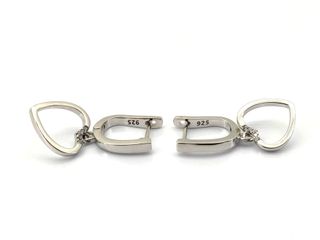 pendientes plata 925mm con piedra con circonita