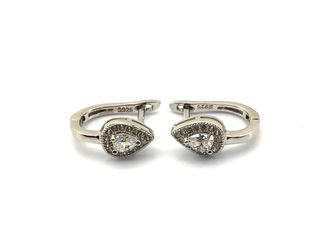 pendientes plata 925mm con piedra con circonita