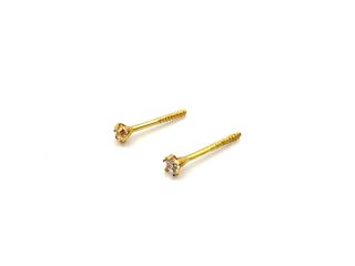 pendientes oro 18k con piedra con circonita