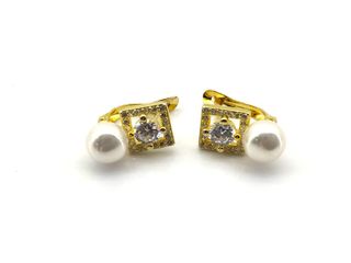 pendientes plata 925mm con piedra con circonita