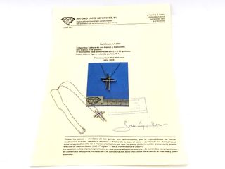 cadena oro 18k con piedra con diamante 22cm