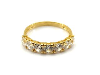 anillo oro 18k con piedra con circonita t. 21 (19,42 mm)