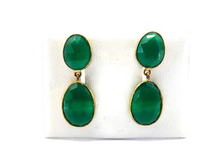 pendientes plata 925mm con piedra con onix