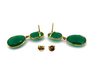 pendientes plata 925mm con piedra con onix