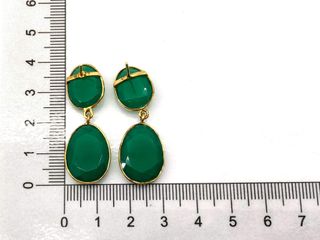 pendientes plata 925mm con piedra con onix