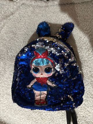 Mochila lentejuelas LOL Doll azul
