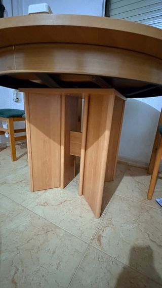 Mesa comedor extensible y 6 sillas madera