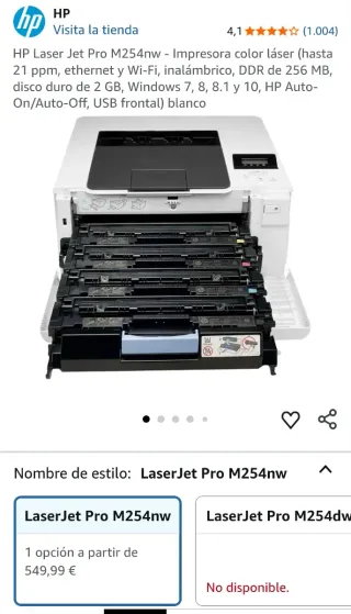 HP Laser Jet Pro M254nw - Stampante laser a colori