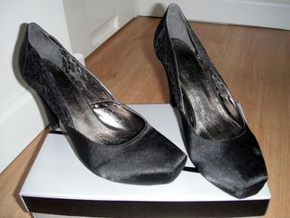 Zapatos Jaclín encaje-raso T/40. NUEVOS