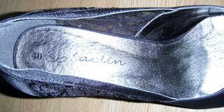 Zapatos Jaclín encaje-raso T/40. NUEVOS