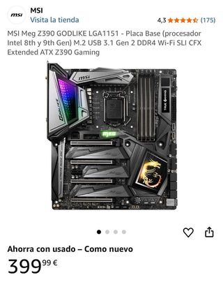 MSI MEG Z390 GODLIKE LGA1151 Placa Base