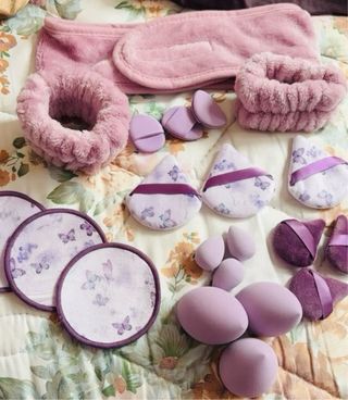 Set Belleza Pastel Rosa y Morado