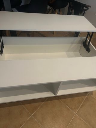 Mesa de centro elevable blanca