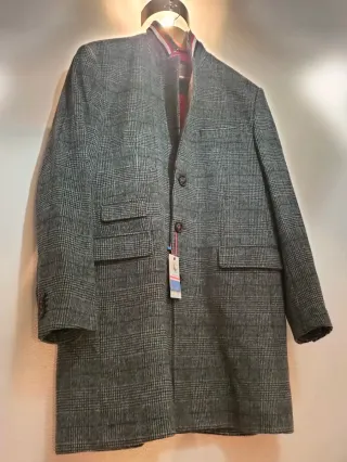 Abrigo El Ganso cuadros gris y negro