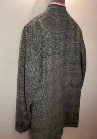 Abrigo El Ganso cuadros gris y negro