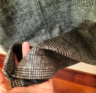 Abrigo El Ganso cuadros gris y negro