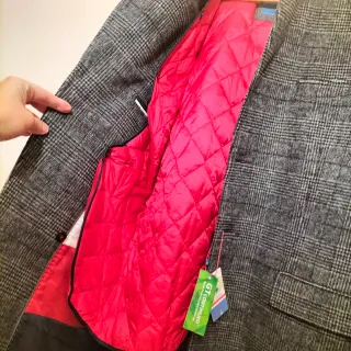 Abrigo El Ganso cuadros gris y negro