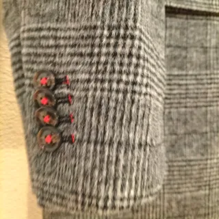 Abrigo El Ganso cuadros gris y negro