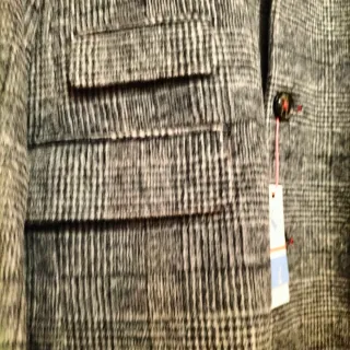 Abrigo El Ganso cuadros gris y negro