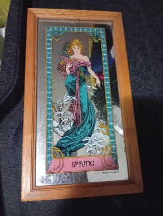 Specchio vintage Alphonse Mucha Primavera