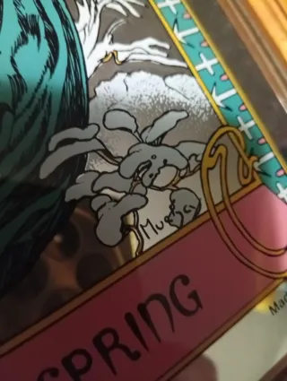 Specchio vintage Alphonse Mucha Primavera