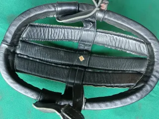 Casco Ciclismo Danese Vintage Pelle Nera