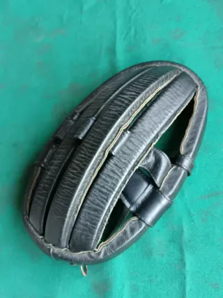 Casco Ciclismo Danese Vintage Pelle Nera