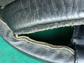 Casco Ciclismo Danese Vintage Pelle Nera