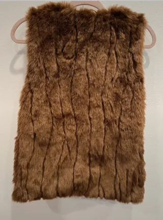 Chaleco Zara Niña Marrón Peluche