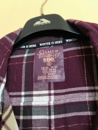 Camisola cuadros Game of Thrones Primark Talla XL