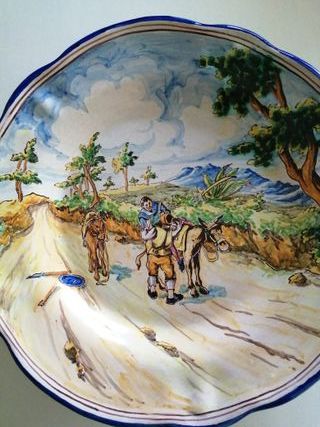 Plato cerámica Don Quijote y Sancho Panza (1)